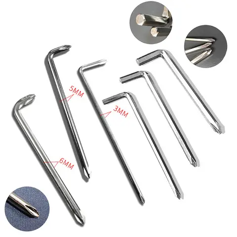 L-Type Screwdriver Phillips/Hexagon Key Wrench L-Shaped Wrench Drill Bits Elbow Bend Short Arm Screwdriver PH0 PH1 PH2 H4 H5 H6