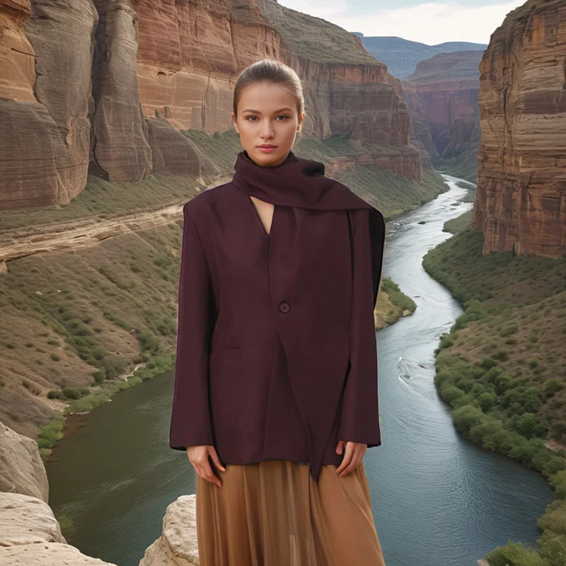 

Винтажный женский свободный крой, повседневный пиджак на одной пуговице, осенне-зимний модный пиджак с v-образным вырезом