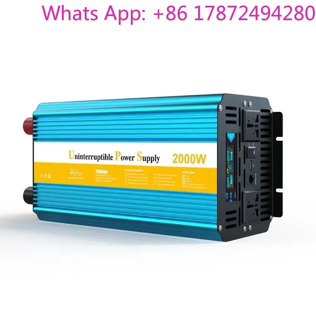 Car Power Inverter 2000W, 24V DC Convert to 220V AC Pure Sine Wave with Charger