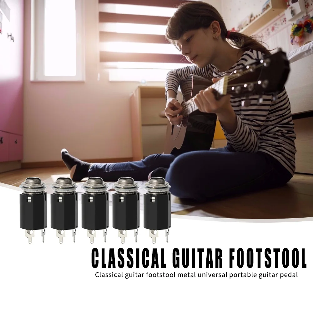 

Hot Sale Guitar Stereo Output Plugs Portable 5pcs Acoustic Electric Guitar Stereo EQ Socket 6.35mm Jack Female Output Socket