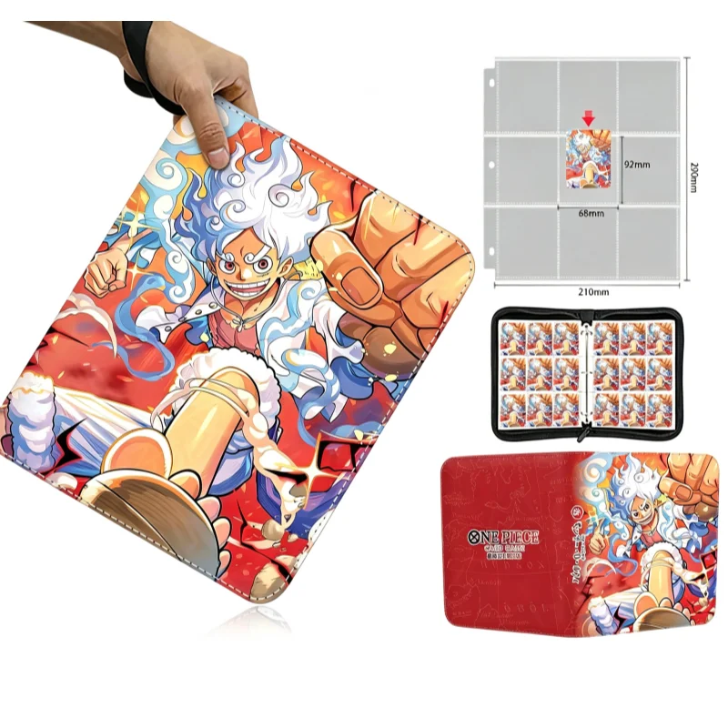 Álbum de Fotos y Tarjetas de Juego de One Piece Monkey D. Luffy, Carpeta con Cierre, Porta Tarjetas, Juguete de Moda, Periférico de Anime, Regalo de Alta Gama