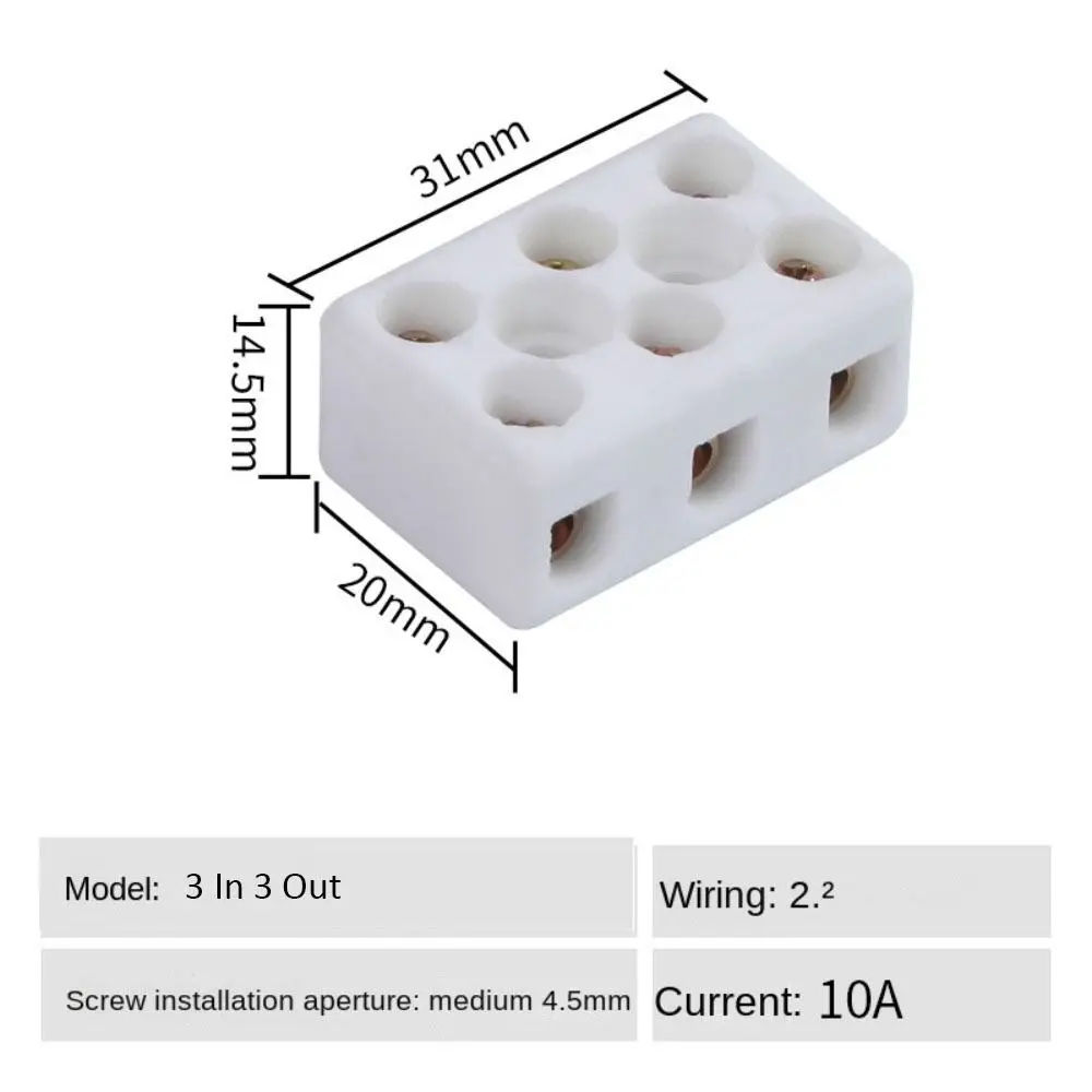 3 In 3 Out 4 In 4 Out Ceramic Wiring Terminal Block 12 In 12 Out 10 In 10 Out 2 Position 5 Hole Ceramic Terminal Post Copper