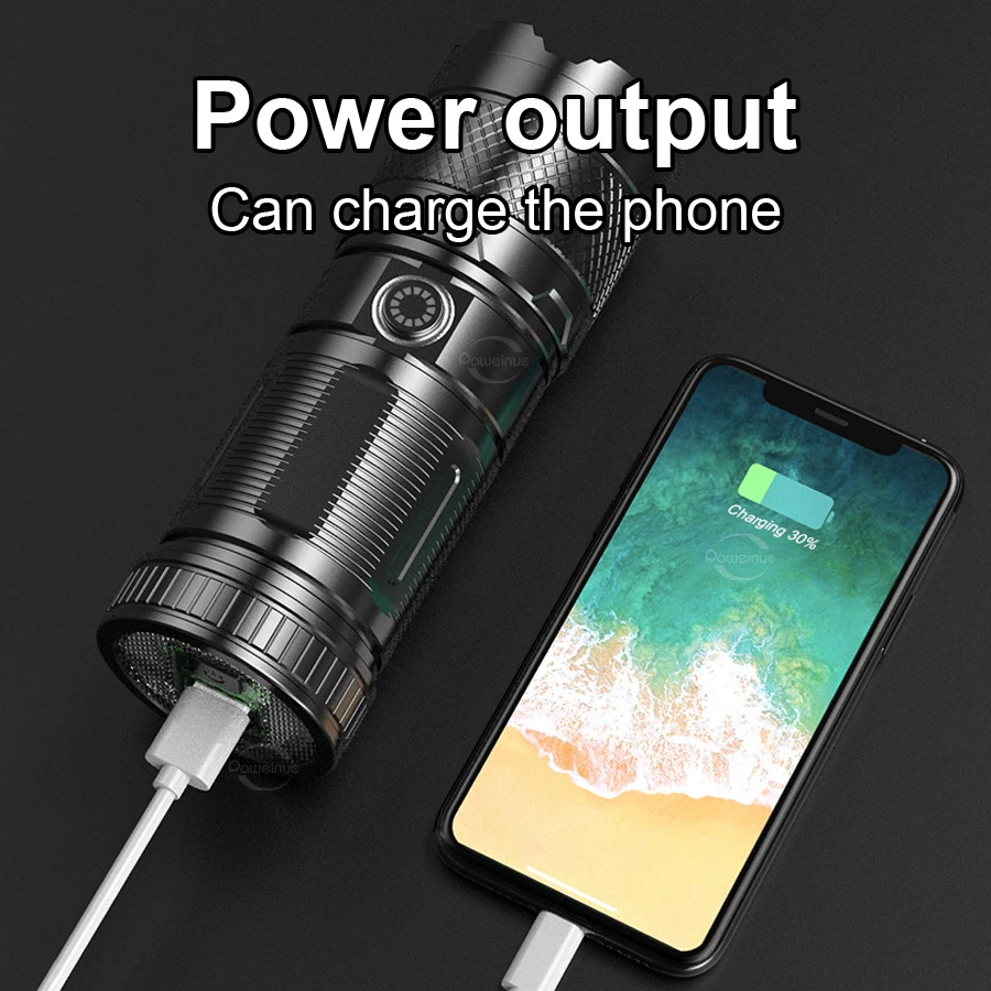 ترقية مصباح LED فائق السطوع مصباح يدوي 1000000LM شعلة ضوء قوية ليزر أبيض قوي طويل المدى مصباح يدوي فانوس قابل لإعادة الشحن #4