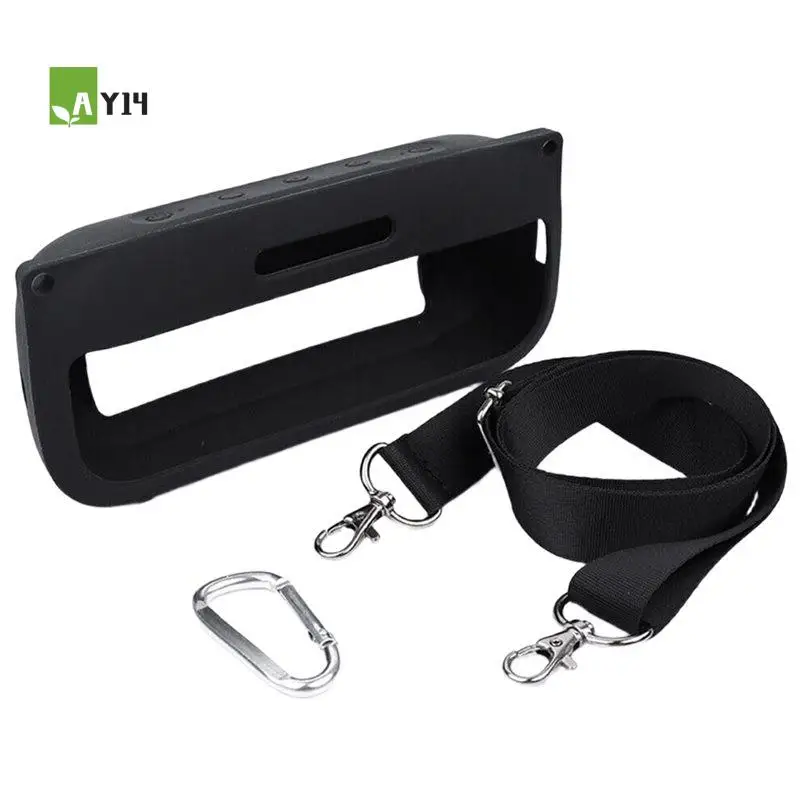 AY14 - Étui en silicone noir pour haut-parleur Bluetooth, résistant aux chocs et aux chutes, pour haut-parleurs Bose Soundlink Flex