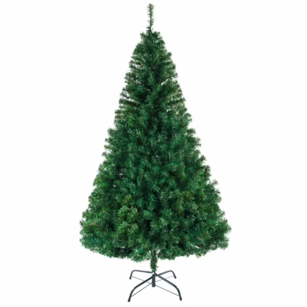 

Green 8ft 1138 branches flat head blades are made of environmentally friendly flame retardant PVC material Christmas tree