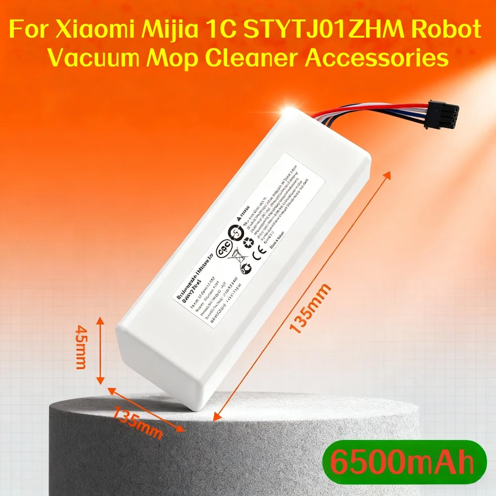 

NEW 14.4V 6500mAh P1904-4S1P-MM Battery For Xiaomi Mijia 1C STYTJ01ZHM Robot Vacuum Mop Cleaner Accessories.
