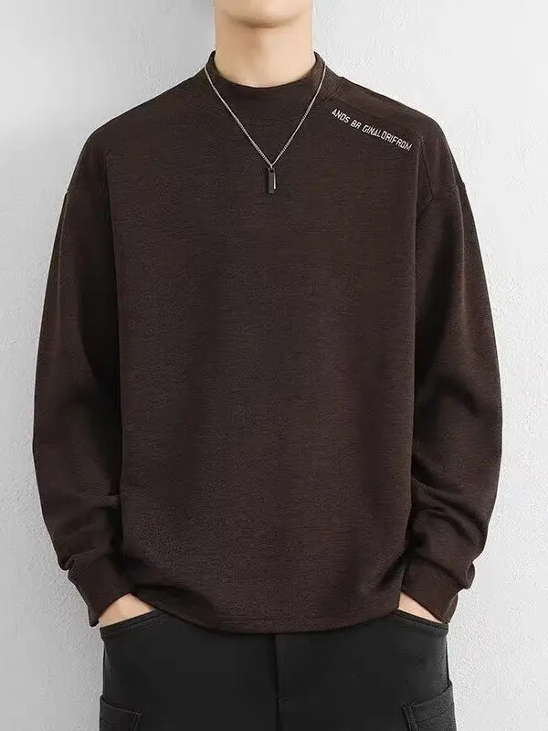 

Утепленная мужская толстовка с длинным рукавом, воротником-стойкой и вышивкой, термобелье, двусторонняя вельветовая куртка для молодежи