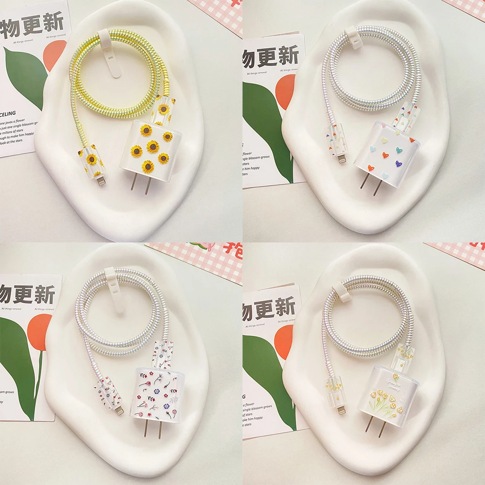 New USB Cable Cover Charger Protection Case For iPhone 15 14 13 Pro Max 18/20W Charger&Charging Cable Protector Data Wire Winder