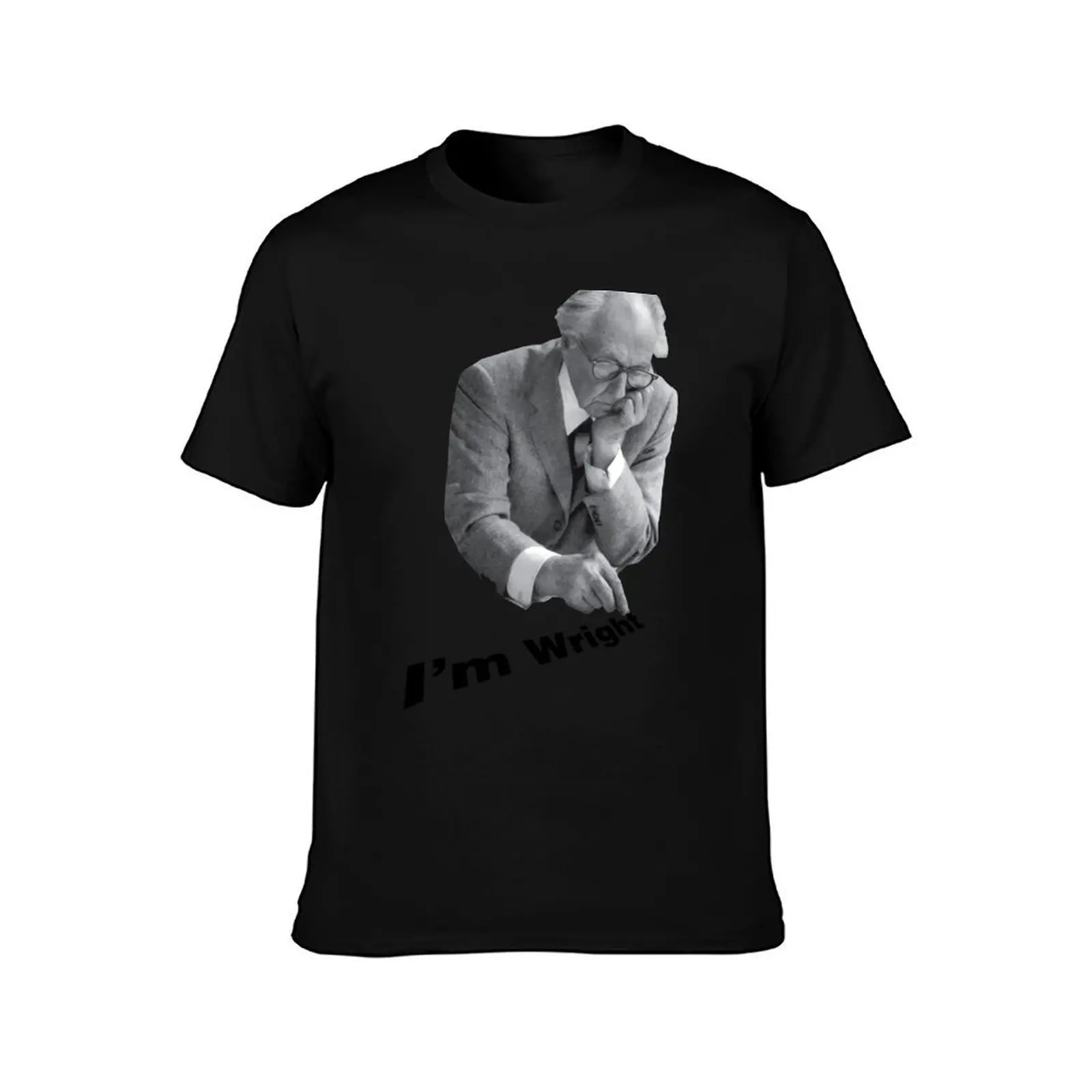 I'M WRIGHT T-Shirt, Summer Casual Cotton Tee, Oversized Streetwear Tops, Vintage Graphic Print, Loose Fit Short Sleeve