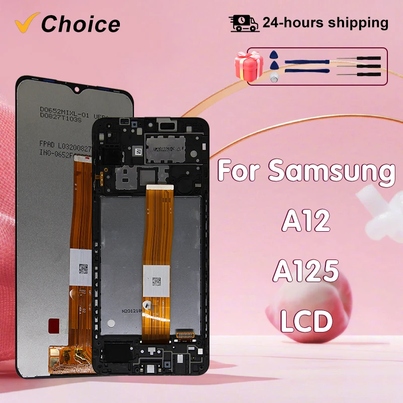 Pantalla LCD IPS de 6,5 pulgadas para Samsung Galaxy A12, pantalla LCD A125, digitalizador de pantalla táctil A125F, SM-A125F, LCD A125M A125U, piezas de repuesto para pantalla