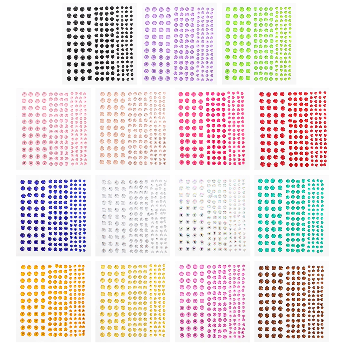 

15pcs Shiny Diamond Stickers Eye Rhinestone Stickers Face Body Jewels Diy Nail Beads Accessories Festival Party Costume