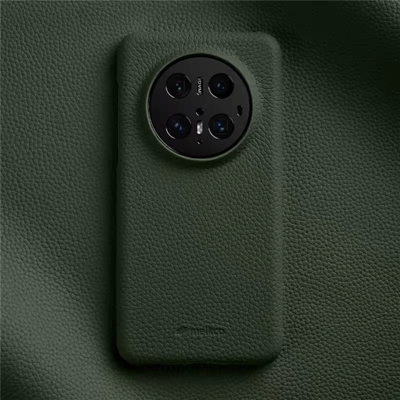 Melkco-funda de cuero auténtico de primera calidad, color verde oliva, para Huawei Mate 70 Plus, atracción magnética, funda dura de negocios de cuero Real