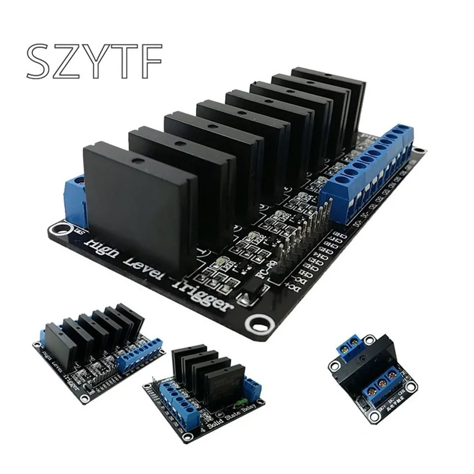 1 2 4 8 Channel SSR G3MB-202P Solid State Relay Module 240V 2A Output with Resistive Fuse Diy Kit For ARDUINO