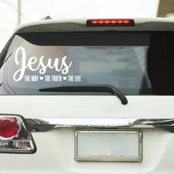 Jesus The Way Truth Life Sticker For Car Window Decor Religious Decal Christian Bible Verse Vinyl Stickers Auto Body Decor