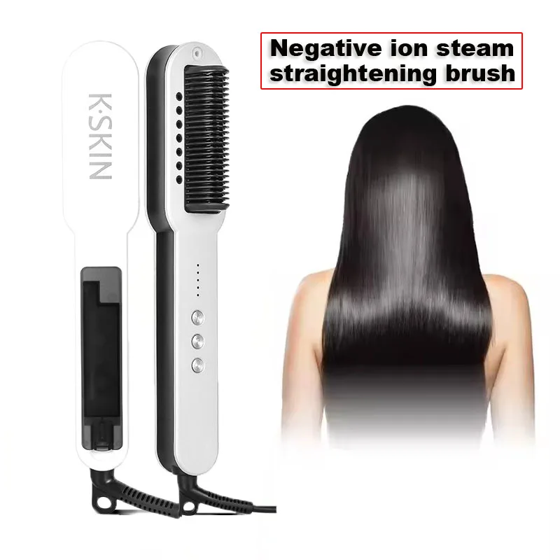 

Portable Steampods Negative Ion Steam Hairbrush Flat Iron Straightener Curling Styling Comb Electrical Hair Straightener Brush