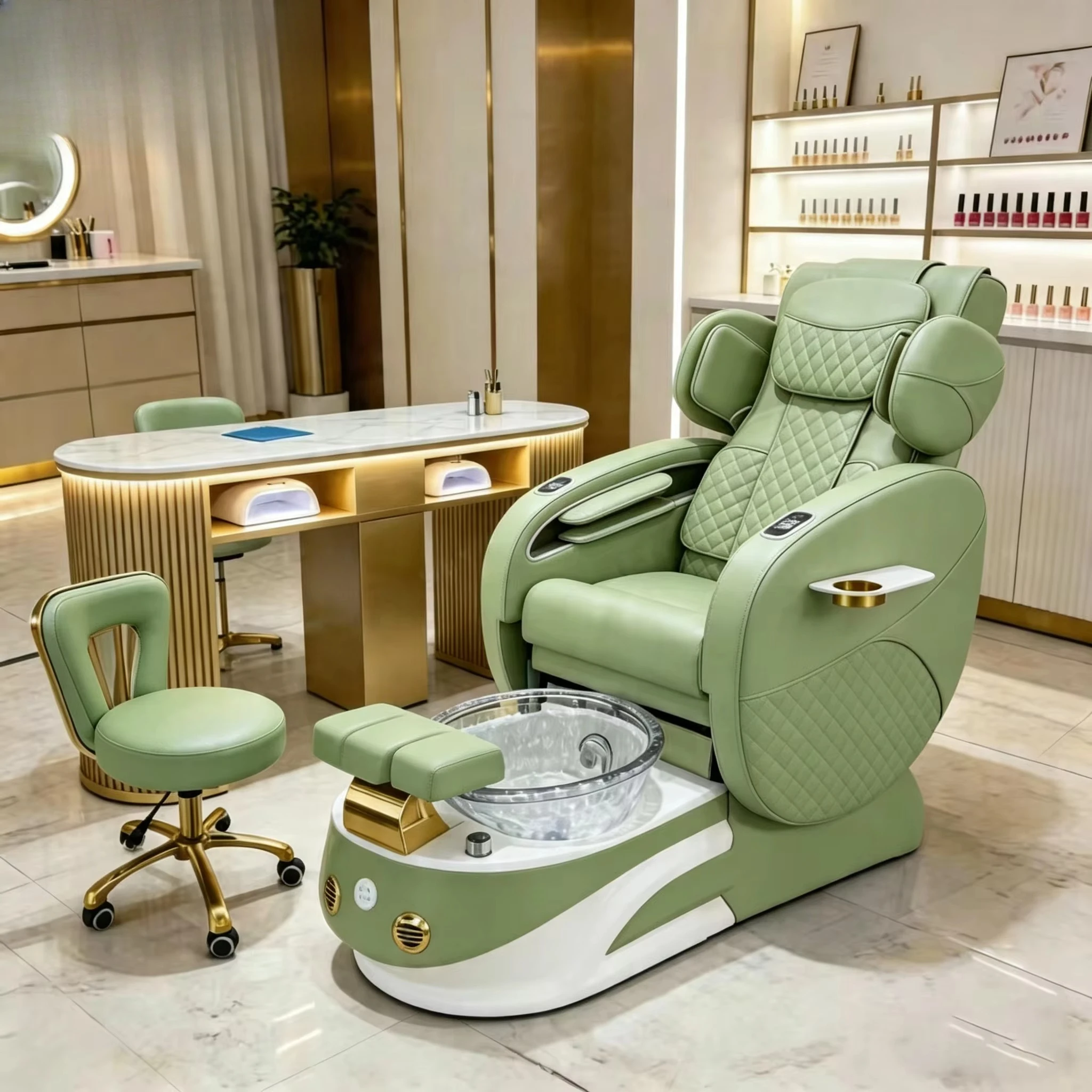 Custom Color Beauty Salon Furniture Professional Luxury Full Body Kneading Massage Manicure Spa Pedicure Chair