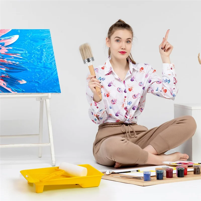 A02M-Premium Painting Combo 2 إسفنجة 2 بكرات 1 فرشاة مثالية لمشاريع عشاق الأعمال اليدوية والاستخدام الاحترافي من Pros Ali