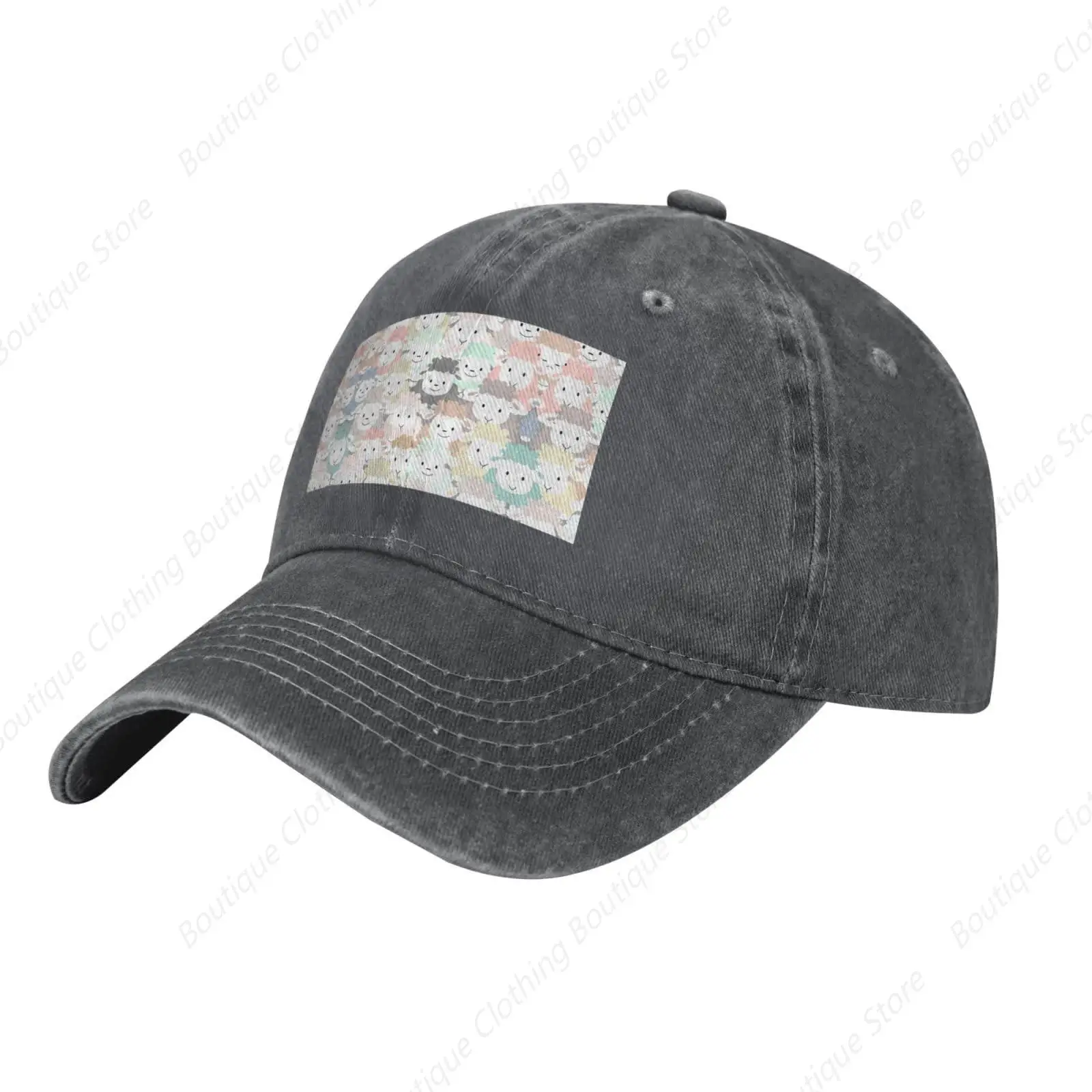 

Cute Colorful Sheep Cartoon Pattern Brim Cap Hip Hop,Trucker Hat Men Women Adjustable Baseball Caps Cotton Cap