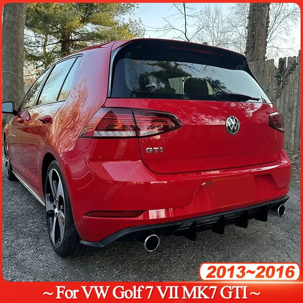 

Задний бампер автомобиля с 4 ребрами, глянцевый черный диффузор, задние боковые разветвители, спойлер для VW Volkswagen Golf 7 VII MK7 GTI 2013-2016, ABS