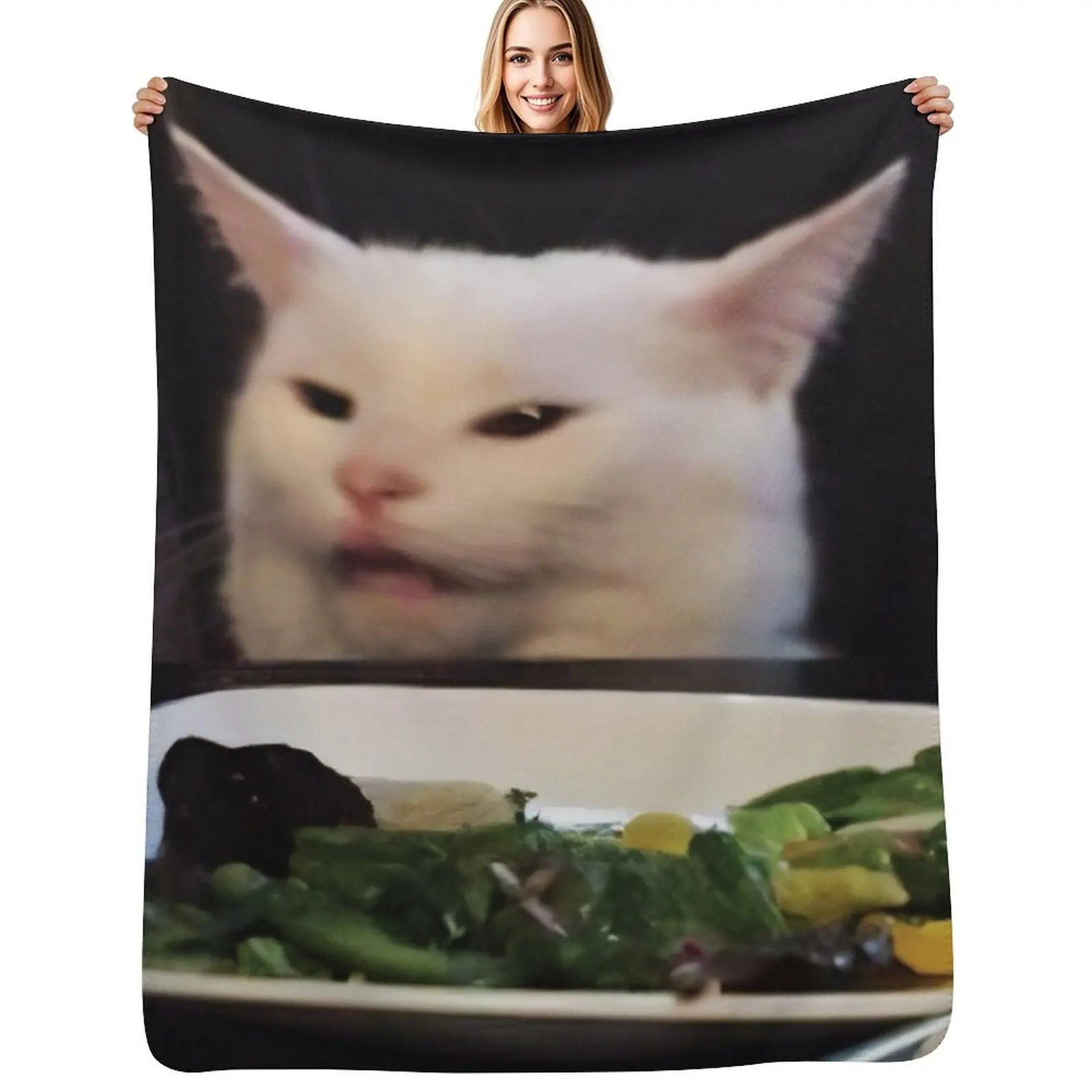 

Smudge meme cat Throw Blanket Versatile Cozy Throw Blanket for All Occasions
