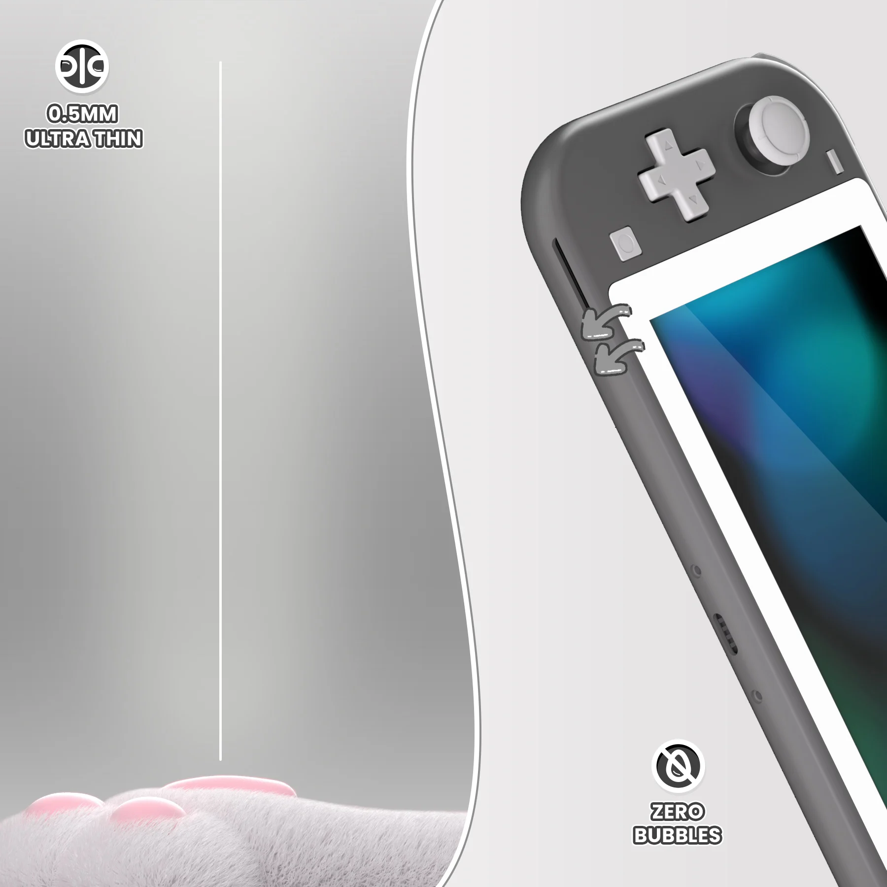 واقي شاشة من الزجاج المقسى ذو حدود ملونة شفافة عالية الدقة وواقي شاشة من الزجاج المقسى لهاتف NS Switch Lite