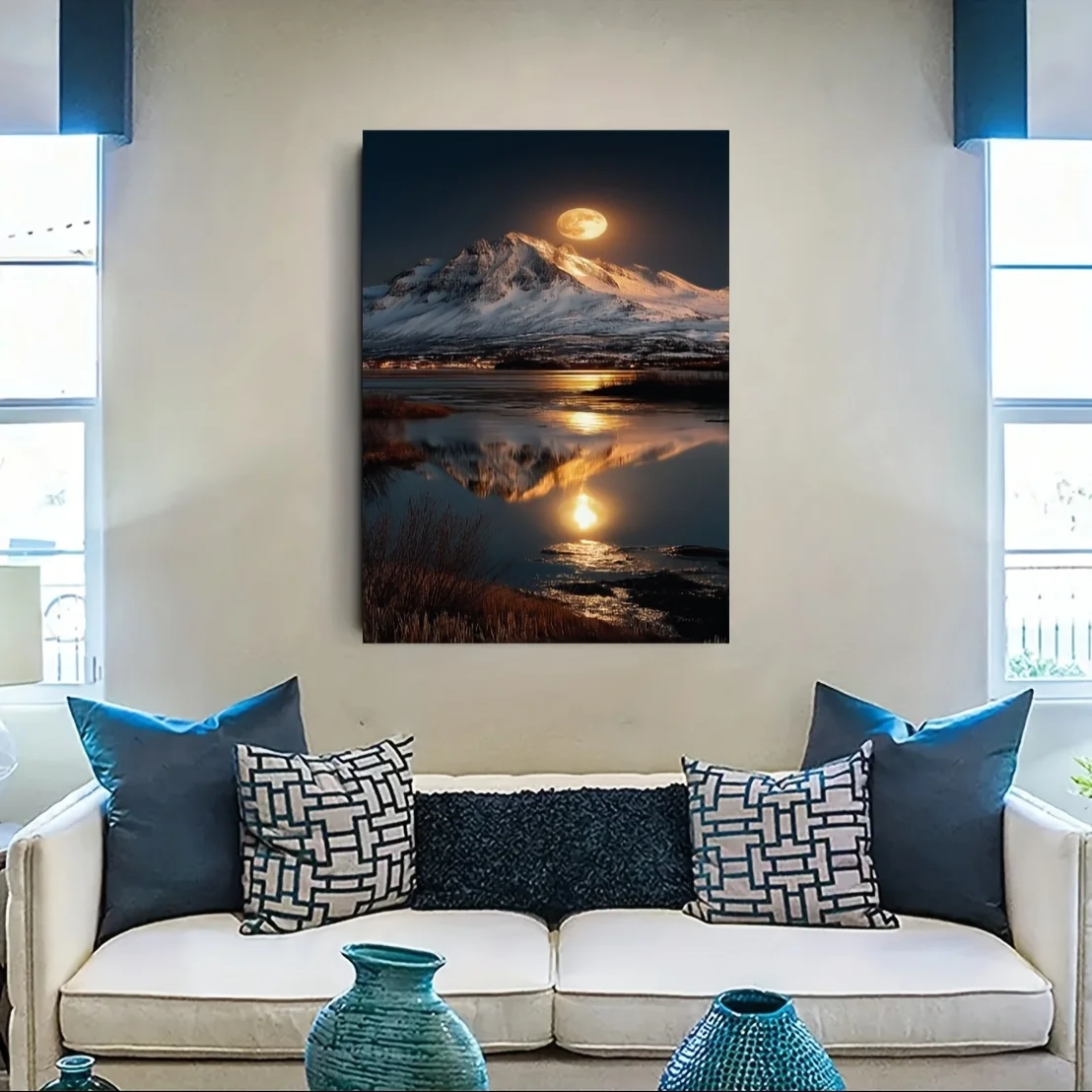 1000pcs Snowy Mountain Moon Puzzle - Thickened Cardboard, Mixed Colors, Ideal for Christmas, Halloween, Easter, Birthdays, Con