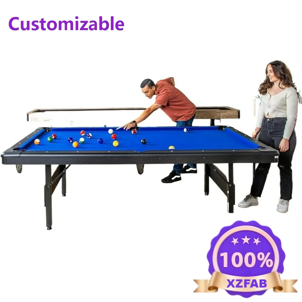 Factory Direct 2026 Portable 8ft Billiards Table - No Assembly Required, Select Color, Complete Set with Balls, Cues, Chalk