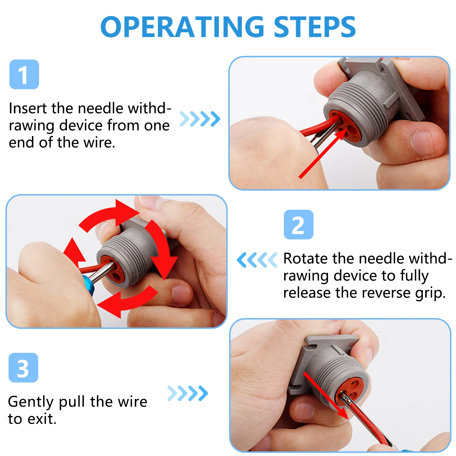 6PCS Car Terminal Removal Tool Kit For Deutsch Connector Deutsch DT,DTM,DTP Series Plug Extractor Puller Release Wire Harness