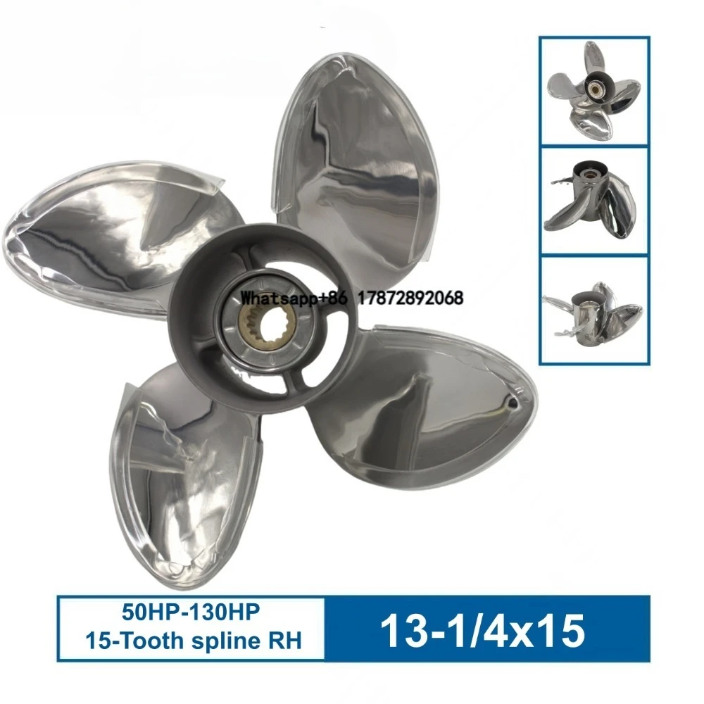 

13-1/4x15 Stainless Steel Marine Outboard Propeller for 50-130HP 15 Tooth