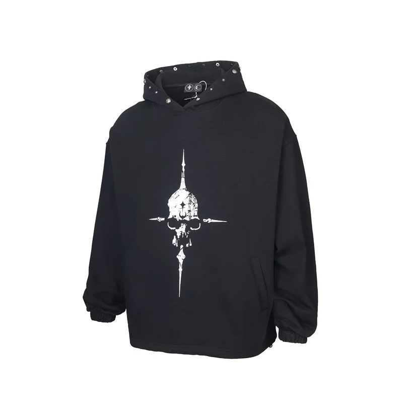 

New luxury 2024 Thug Club Metal Rivets Pullover Hoodies Hoody hooded Sweatshirts velvet Cotton Drake Thick Fleece Street #A16