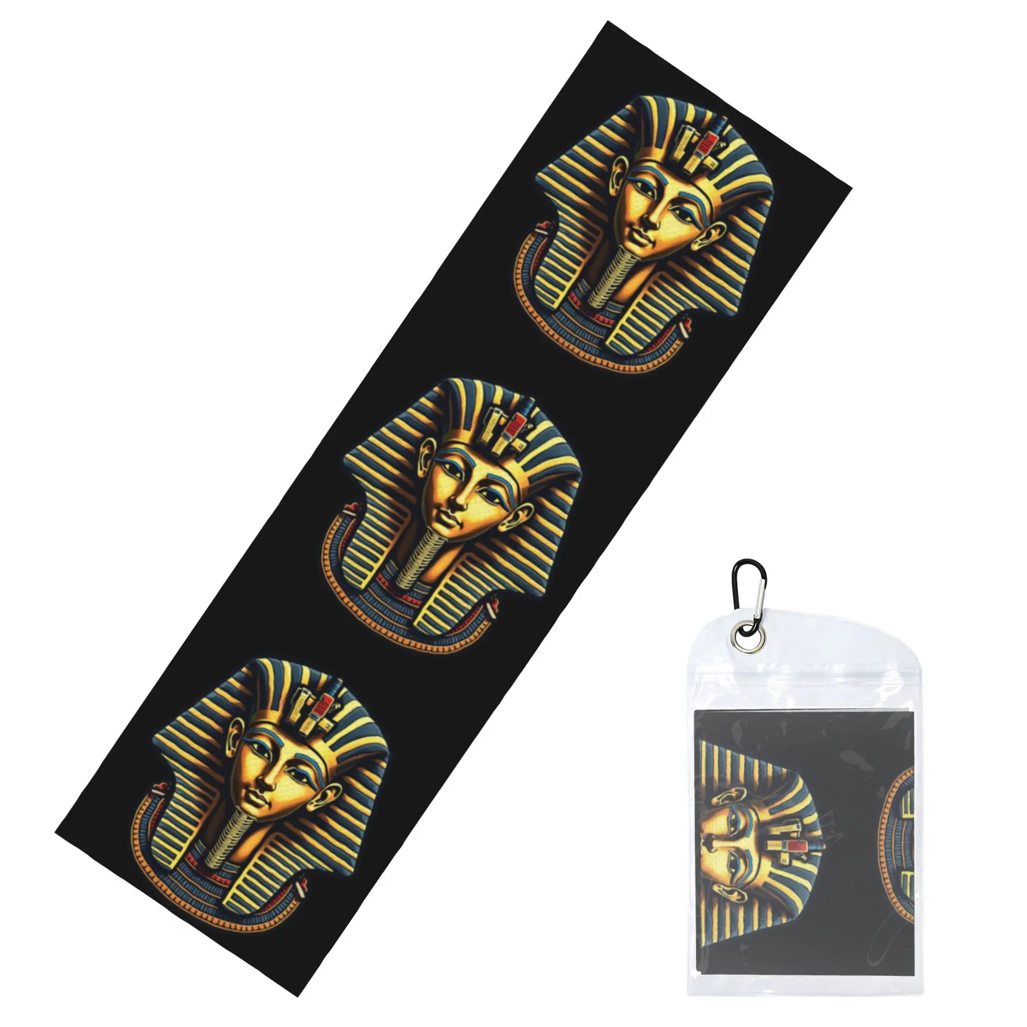 King Pharaoh Tutankhamun Pharaoh Ancient Egyptian Cold Exercise Towel Face Towel Quick Dry Hieroglyphs Sports Cold Towel