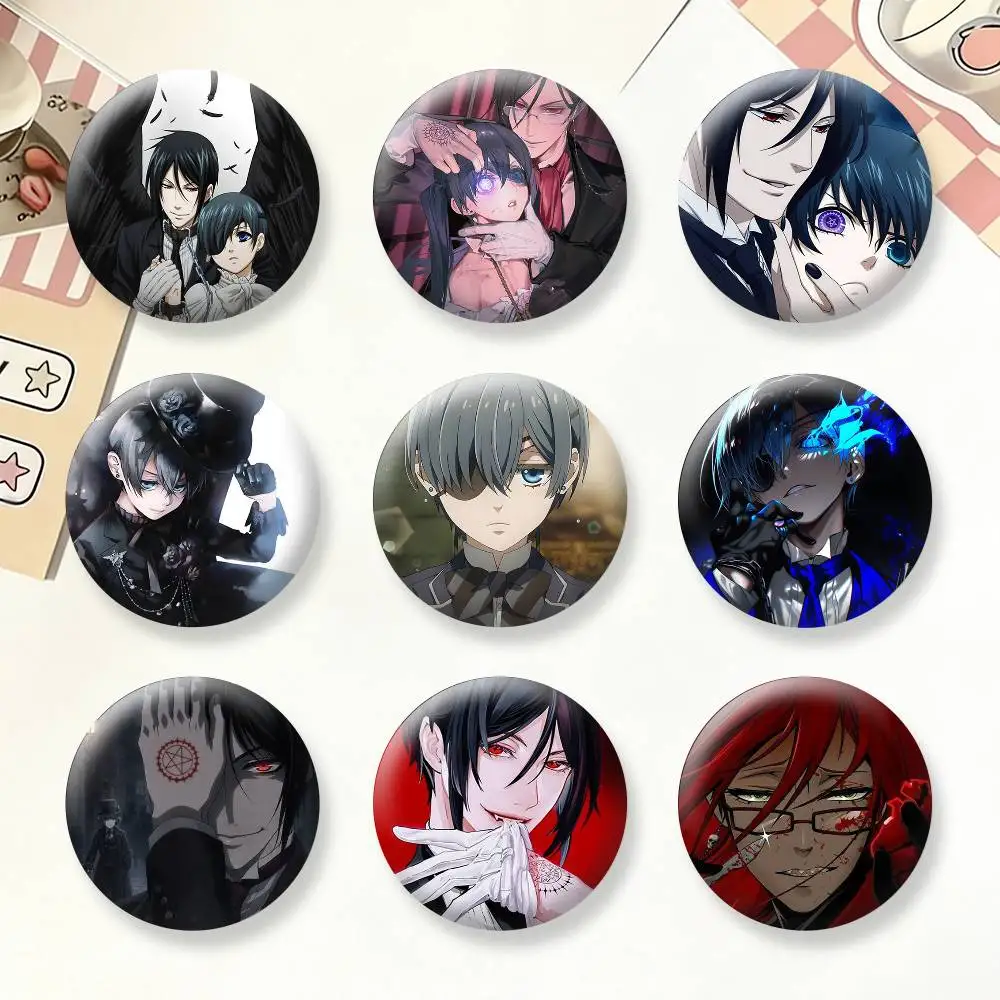 

Anime B-Black Butler horror Badges Creative Tinplate Button PinsBrooch Badge Clothes Backpack