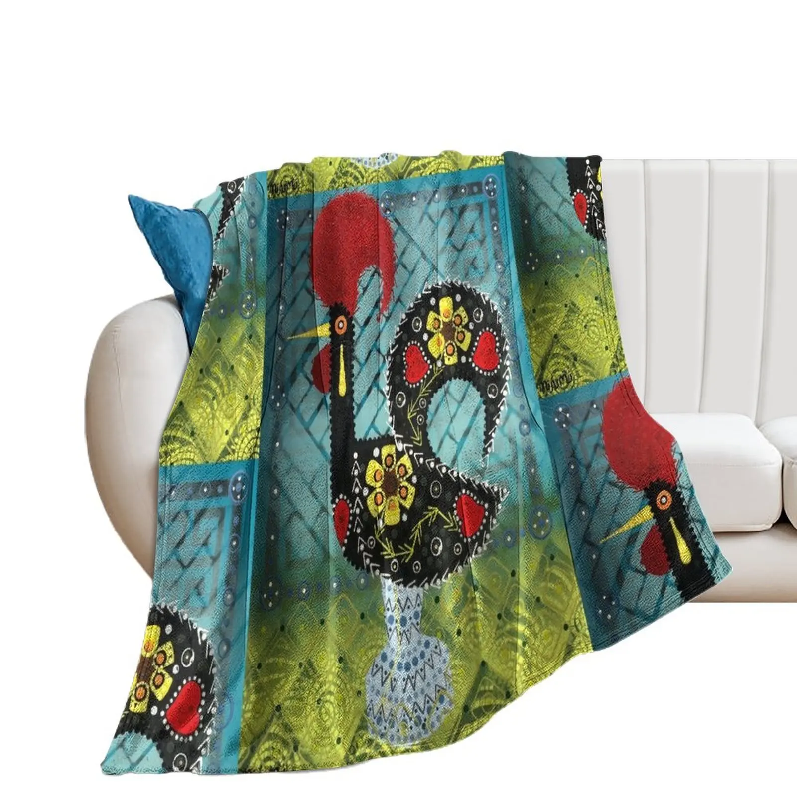 Portuguese Rooster 8 Throw Blanket blankets and throws Giant Sofa christmas gifts Blankets