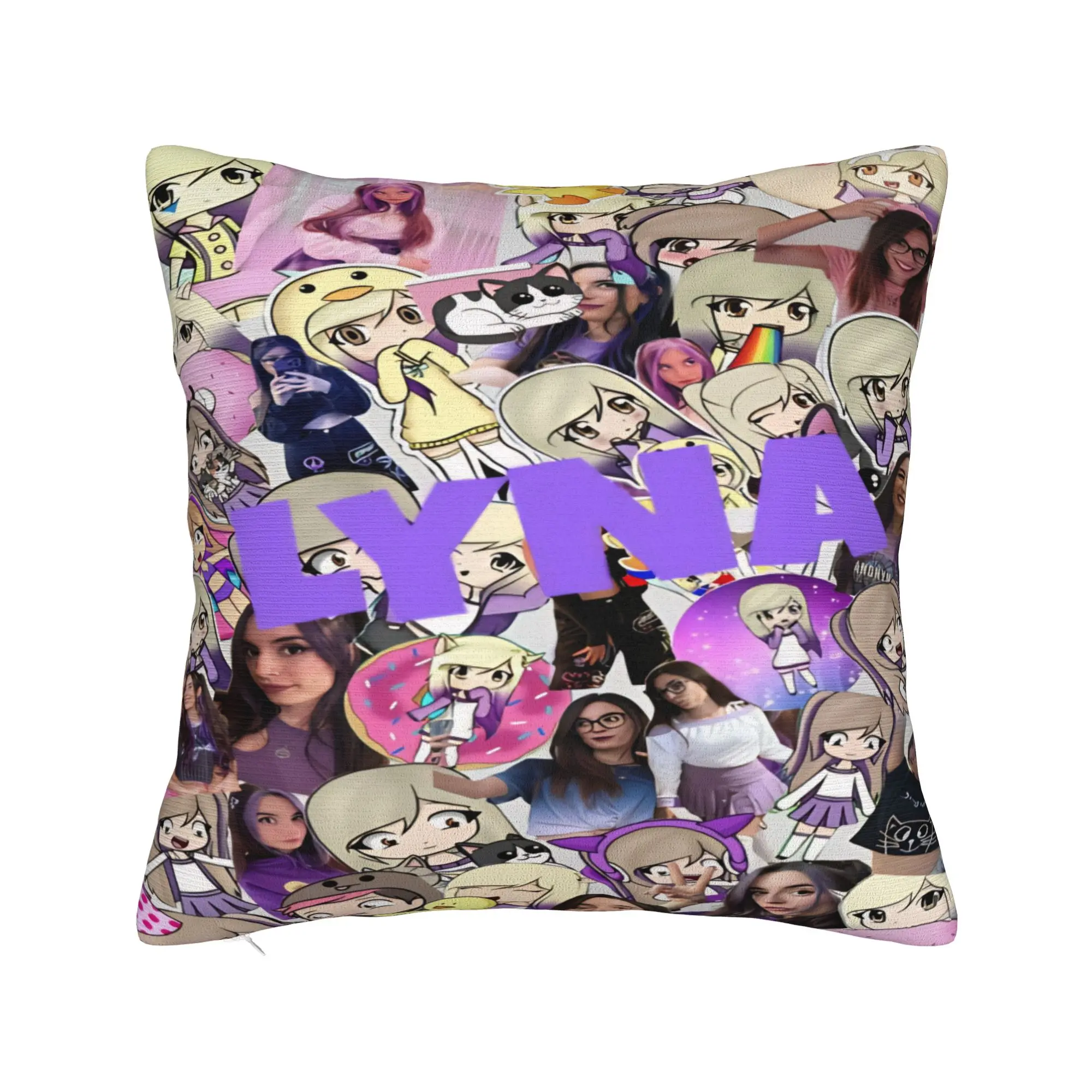 Car Decoration Dense Real Mix Collage Lyna Vallejos  Pillowcases Merch  Pillow Cover Zippered Multiple Sizes