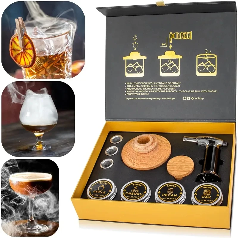 

Old Fashioned Smoker Kit , all you need to smoke your favorite Cocktail Drinks, Whiskey, Bourbon, or Scotch.