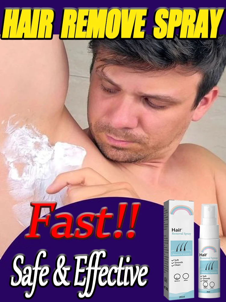 

Hair Removal Spray For Men Painless Body Cream For Chest Back Legs Underarms Long-Lasting