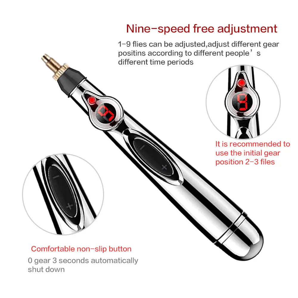 3/5 Heads Energy Pulse Acupuncture Pen Laser Massage for Face Body Neck Massager Electric Muscle Stimulator Pain Relief Health