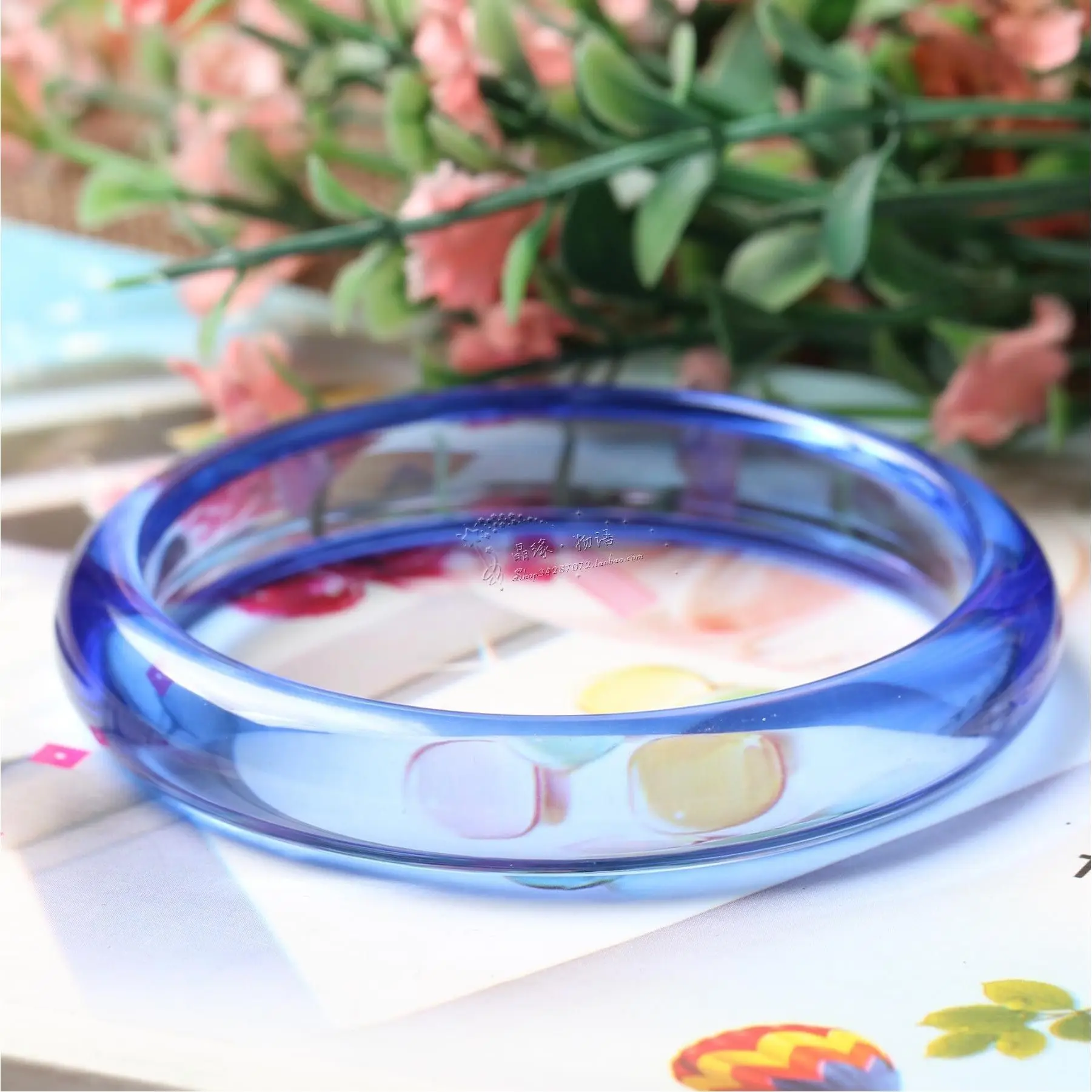 Boutique crystal bracelet, blue crystal glossy bracelet, fashionable women's model