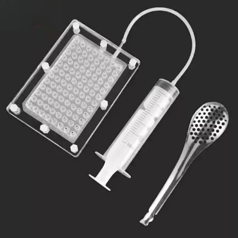 Molecular Caviar Maker Kit Spherification Tool 96 Holes for Fruit Juice Sauce Pearl DIY Molecular Gastronomy