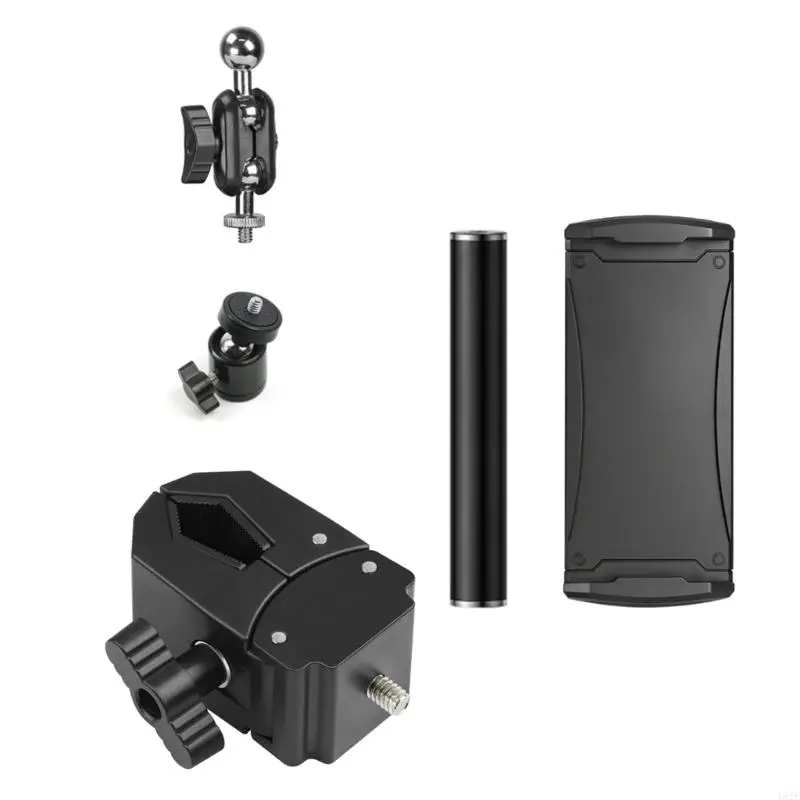 

462E Подставка для телефона с зажимом, 3 варианта высоты, толщина поверхности 35 мм, ручки, поворот на 360 градусов, регулировка