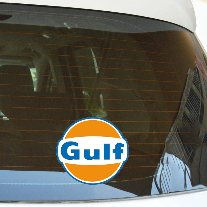 13cm X 12cm dla Gulf Logo Vinyl Sponsor Car Wrap Kreatywne naklejki samochodowe Naklejka graficzna Naprawa Naklejka Pull Flower