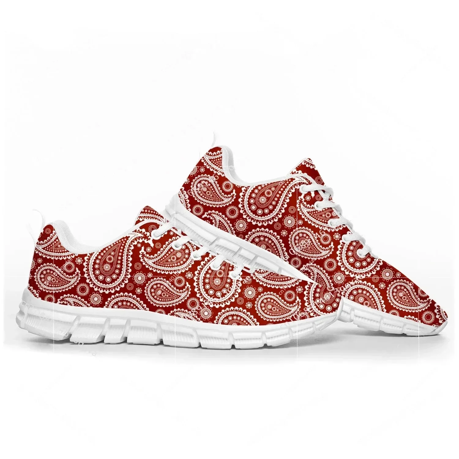 

Paisley Print Sports Shoes Mens Womens Customized Sneakers Tailor Made Shoe High Quality Couple White