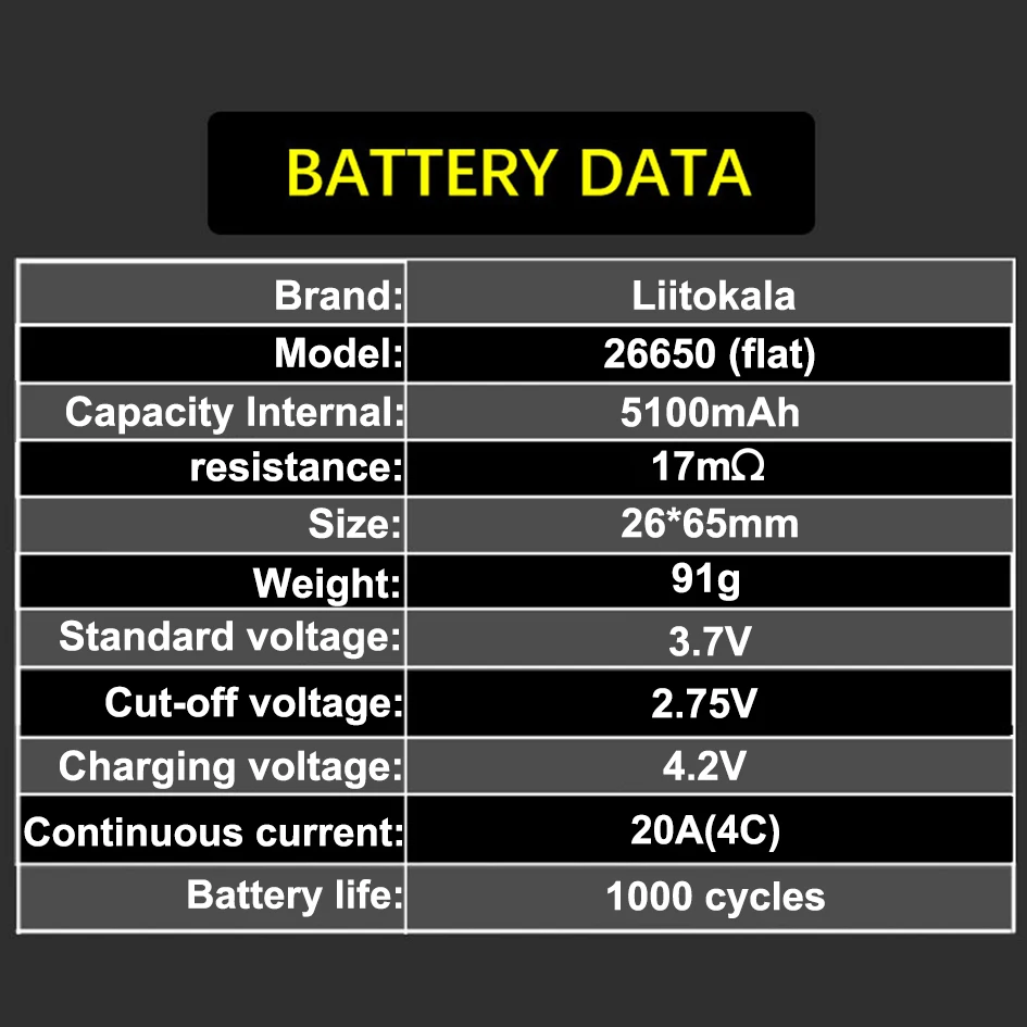 5 peças liitokala Lii-51S 26650 bateria 5100mah 3.7v bateria recarregável de íon de lítio para 26650 lanterna led acumulador laser