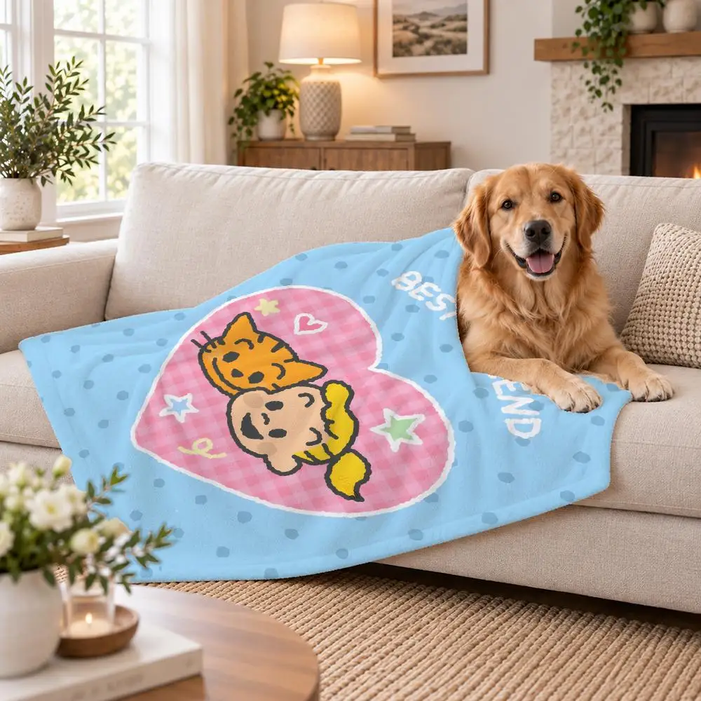 Brand Osamugoods Throw Soft Plush Flannel Pet Blanket, Home Decor Cover for Sofa, Bed, Trip & Picnic