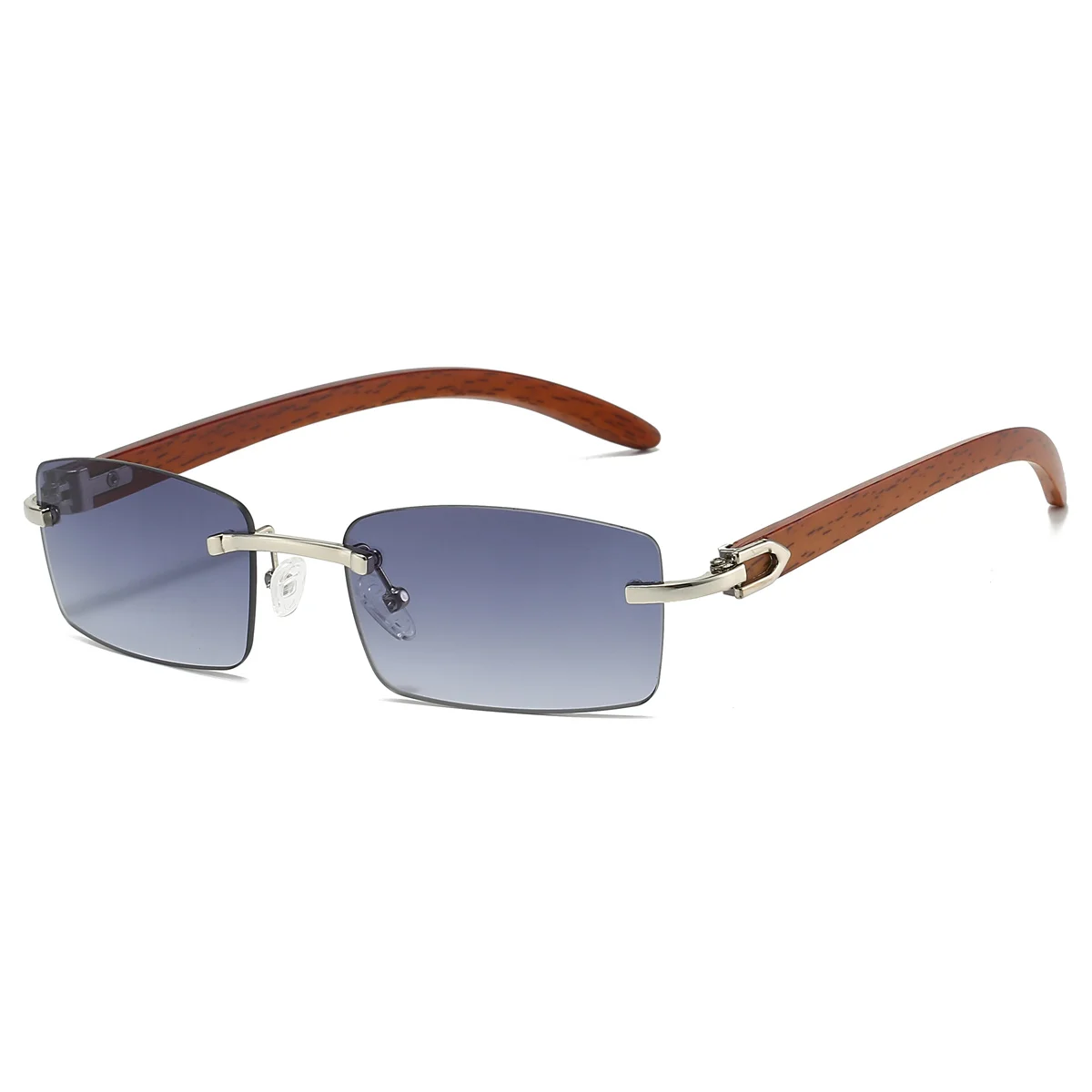 KAMMPT Randlose Rechteck Sonnenbrille Männer Klassische Vintage Gradient Shades Frauen Trendy Mode Luxus Marke Designer Sonnenbrille – Detail 8