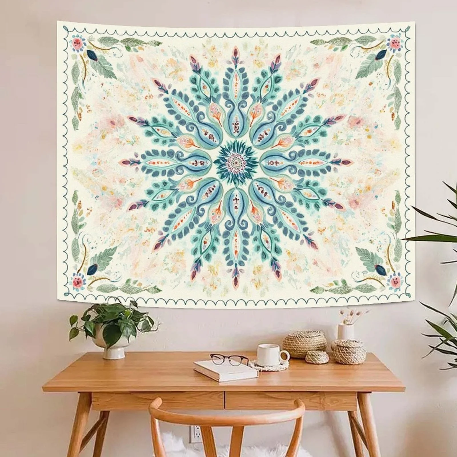 Large Boho Mandala Tapestry Wall Decor Polyester Bohemian Moroccan Tribal Hanging for Living Room Bedroom Nursery Ethnic Art Pri