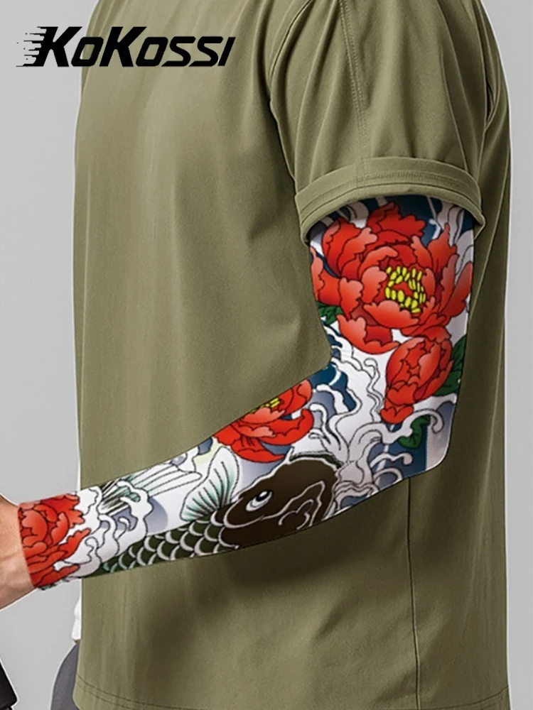 AliExpress NONE KoKossi 1Pcs Summer Sun Protection Tattoo Ice Sleeve Quick Drying Arm Protection Breathable High Elasticity Outdoor Cycling