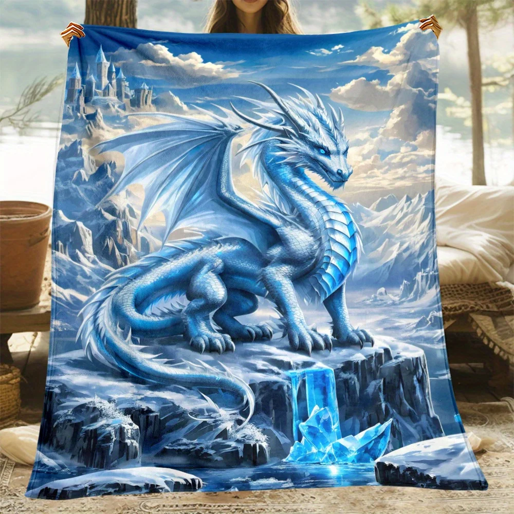 

Фланелевое покрытие Blue Dragon — мягкое и легкое одеяло для дивана, офиса, кемпинга — теплый прочный полиэстер