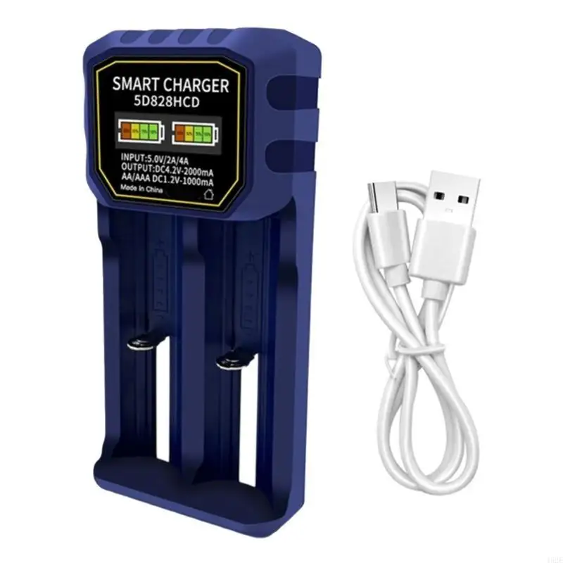 462E Double Slot USB Battery Charging With Intelligent Detection For 14500 18650 21700 32650 Batteries Plastic Housing