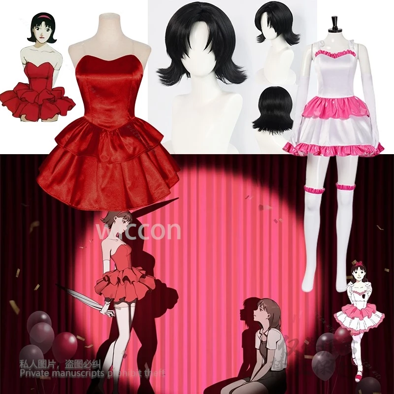 

Fancy New Mima Cosplay Costume Thigh-High Y2K 2-Styles Stockings Gloves Socks Pink Strapless Tube Dress Headband Halloween Party